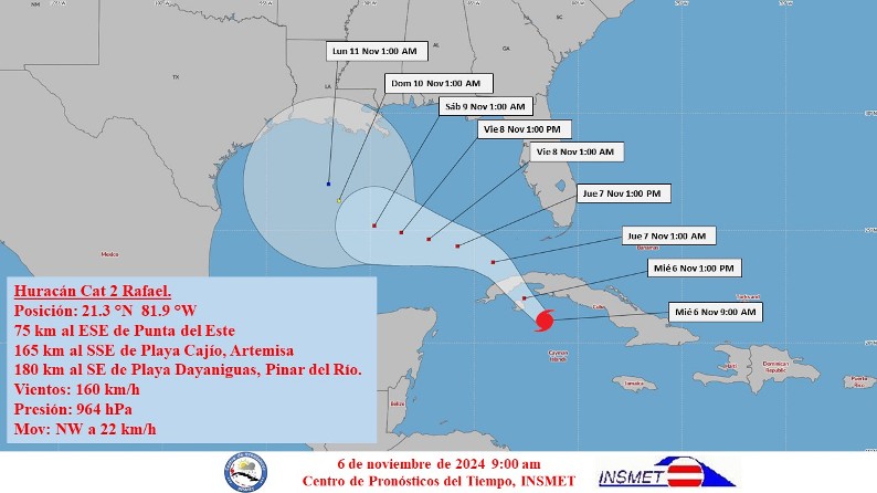 Huracán Rafael. Aviso de ciclón tropical No.10