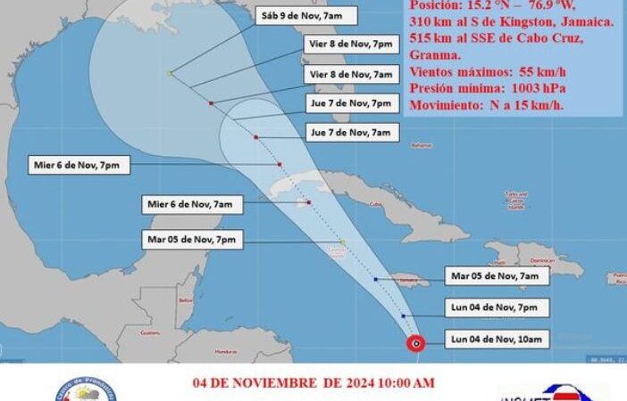 Se forma la Depresión Tropical Dieciocho en el mar Caribe