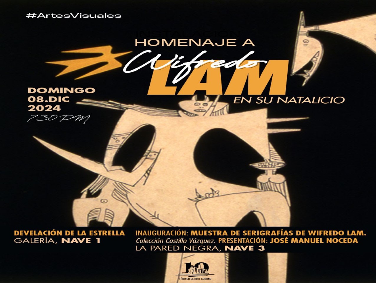 Concierto de Síntesis y Estrella de Honor para Lam en Fábrica de Arte Cubano