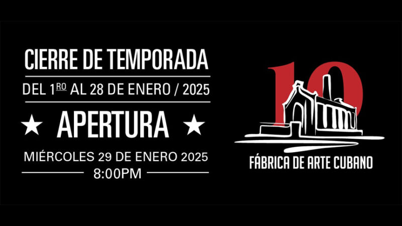 Fábrica de Arte Cubano permanecerá cerrada hasta el 28 de enero