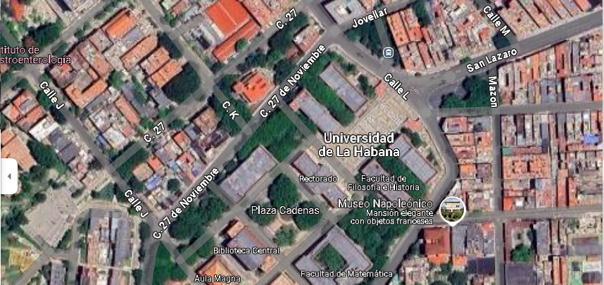Ubicación actual de la Universidad de La Habana. Foto: Internet