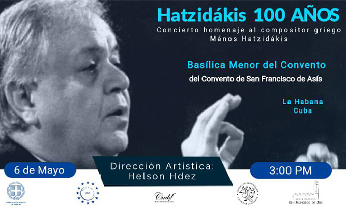 Ofrecerán en Cuba concierto homenaje al griego Mános Hatzidákis