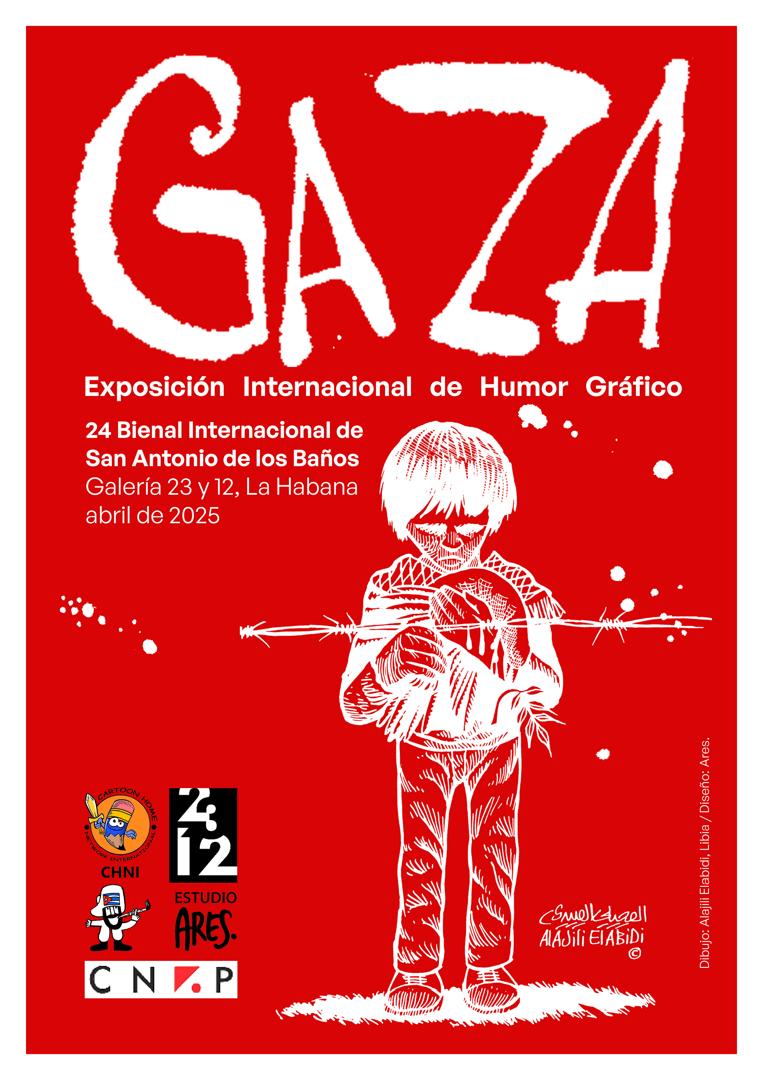 Solidaridad con Palestina desde muestra colectiva de humor político