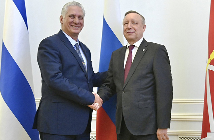 Fructífero encuentro de Díaz-Canel con el Gobernador de San Petersburgo