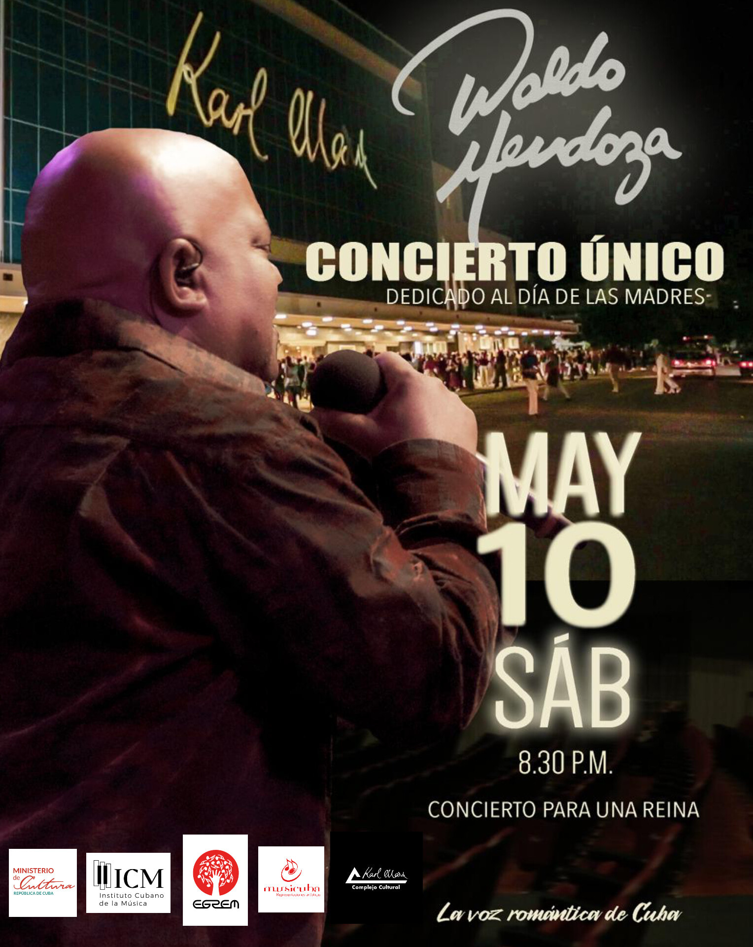 Waldo Mendoza cantará a las madres en el Teatro Karl Marx