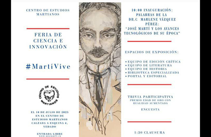 Feria de Ciencia e Innovación Martí Vive este jueves en el Centro de Estudios Martianos