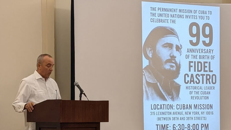 Misión de Cuba ante la ONU rinde homenaje a Fidel