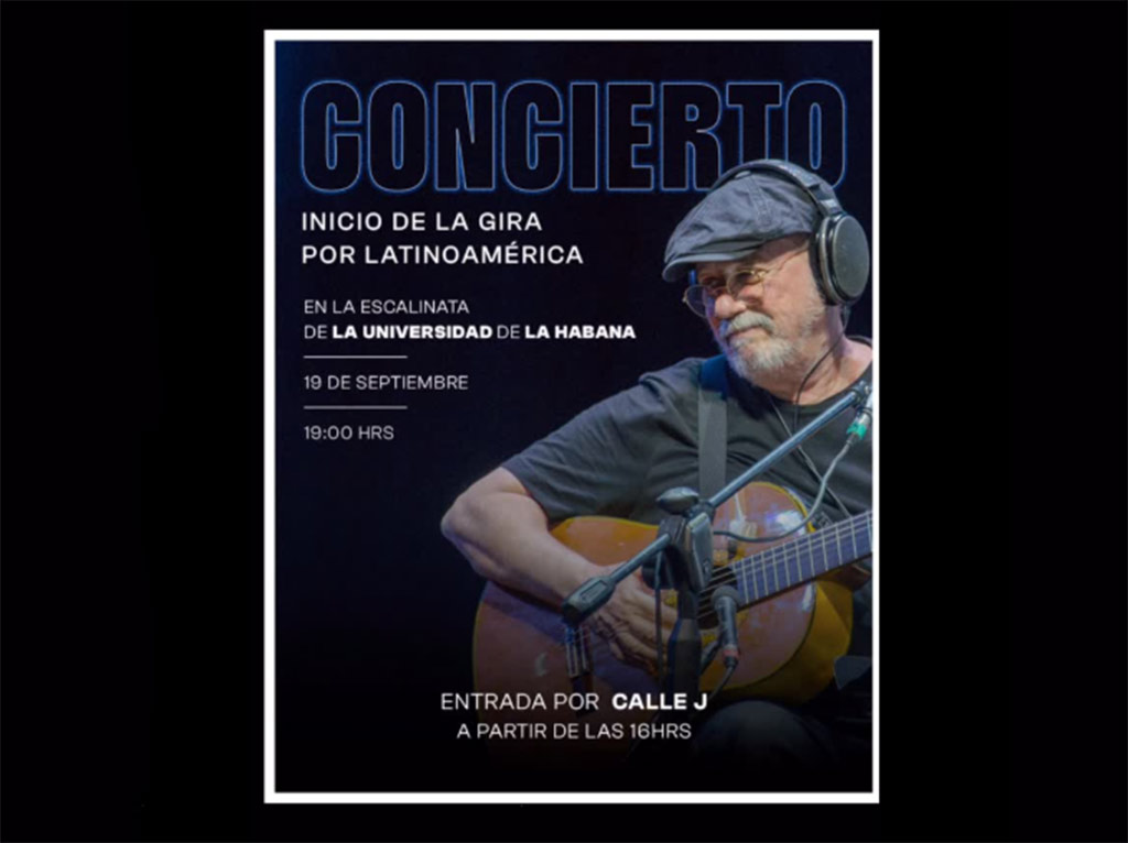 Silvio Rodríguez en concierto esta noche en la escalinata