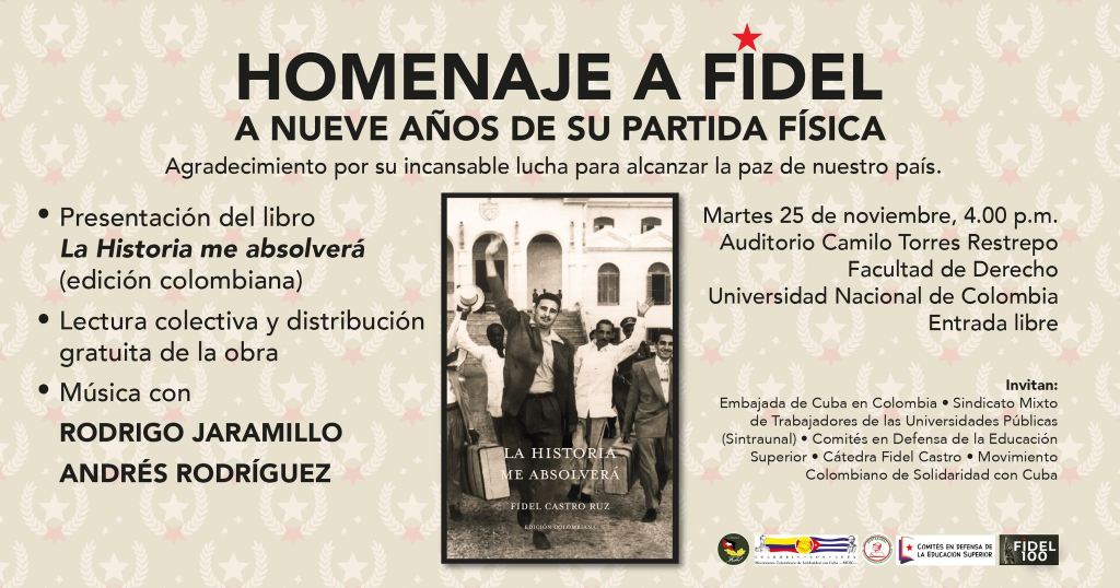 Presentan en Bogotá edición colombiana de La Historia me Absolverá