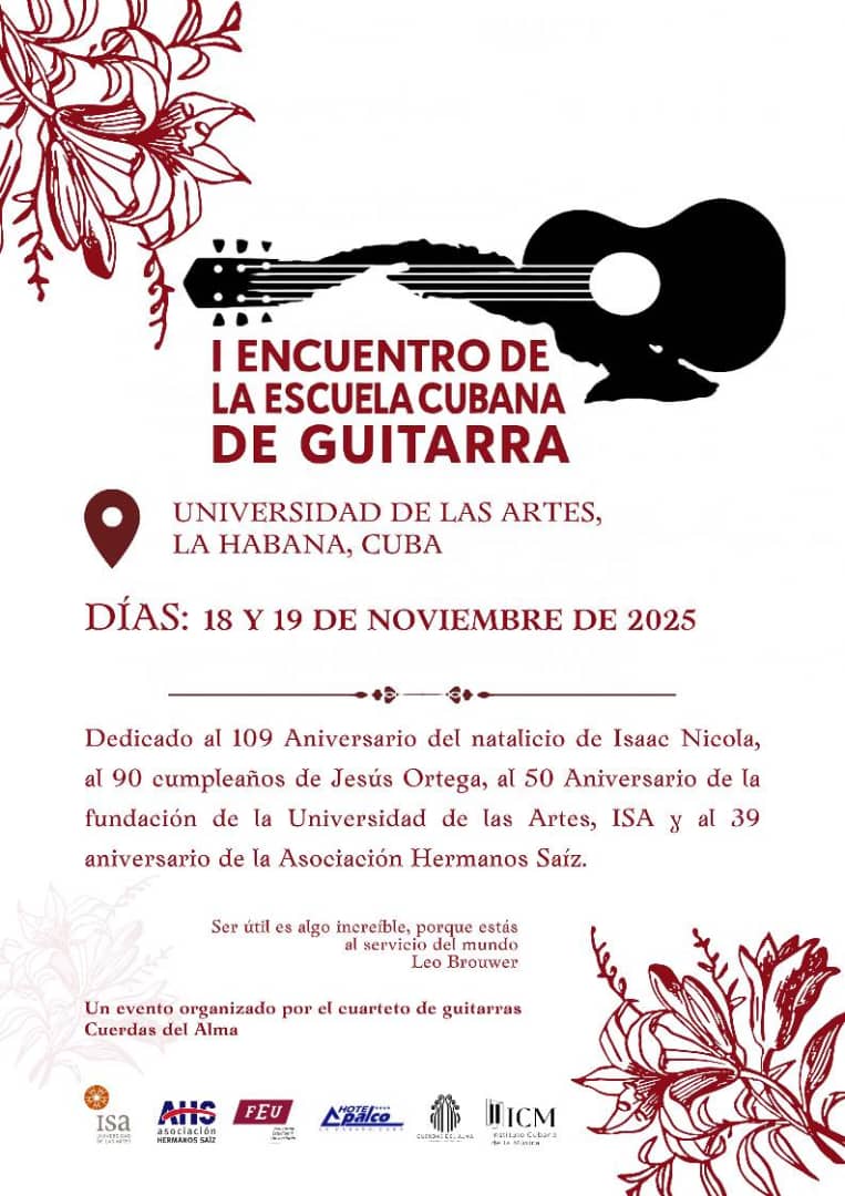 Invita AHS al I Encuentro de la Escuela Cubana de Guitarra