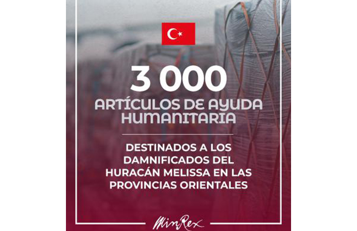 Recibe Cuba ayuda humanitaria de Türkiye