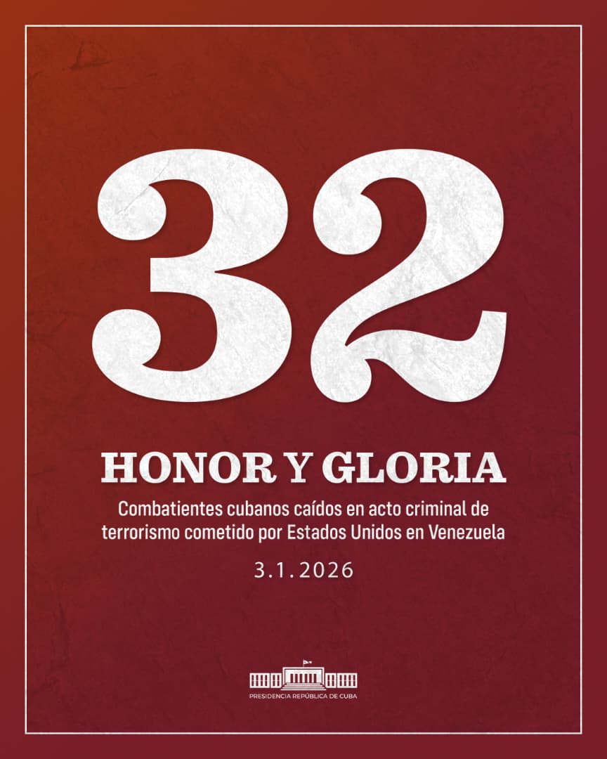 Cuba honra a 32 combatientes caídos en agresión contra Venezuela