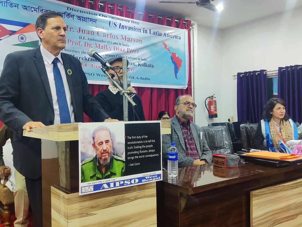 Desde, Calcuta, India, respaldo a Cuba ante amenazas de EEUU