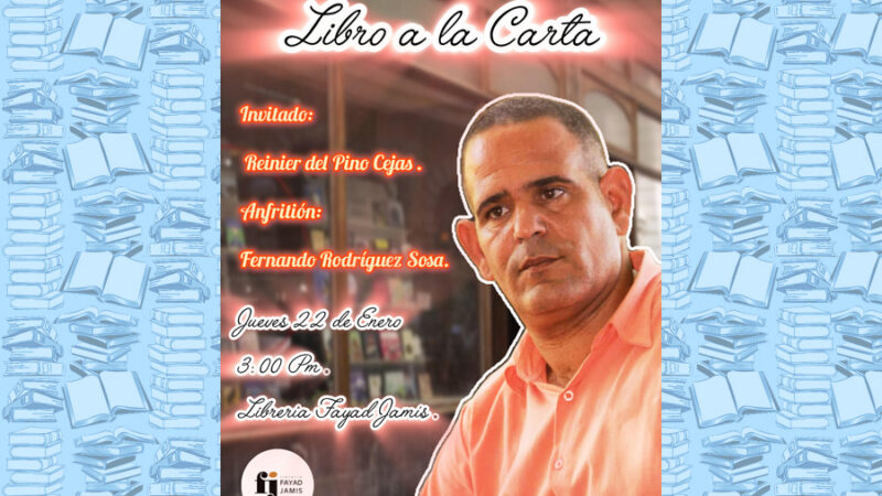 Libro a la carta recibirá al escritor y periodista Reinier del Pino Cejas