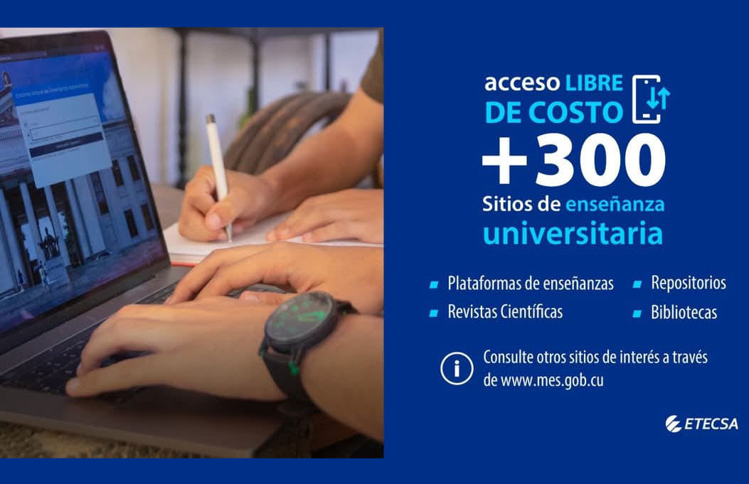 Ampliaron Ministerio de Educación Superior y Etecsa acceso gratuito a sitios universitarios
