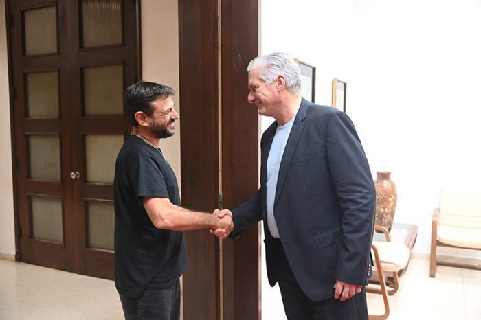 Recibió Díaz-Canel al líder del partido político argentino Patria Grande