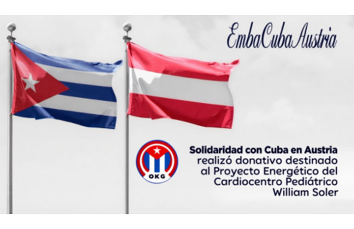 Asociación de Amistad Austria-Cuba realiza donativo para proyecto energético en hospital pediátrico