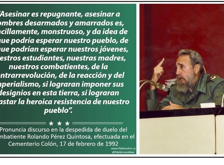 Fidel despide el duelo del suboficial Rolando Pérez Quintosa