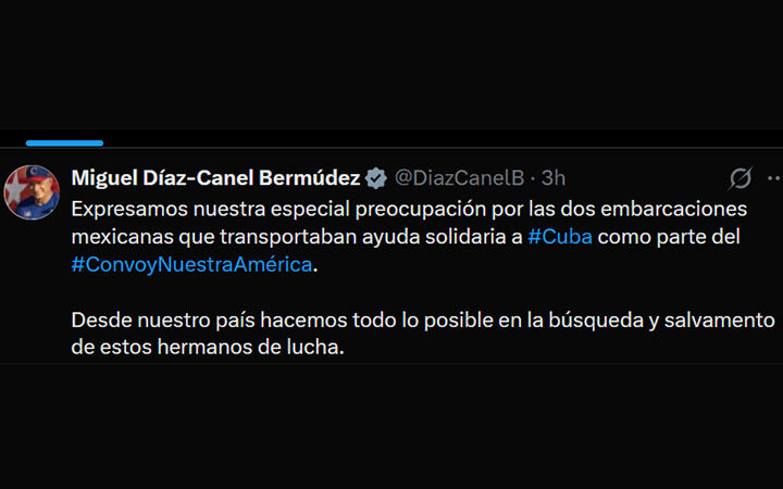 Expresa Díaz-Canel preocupación por embarcaciones mexicanas ausentes