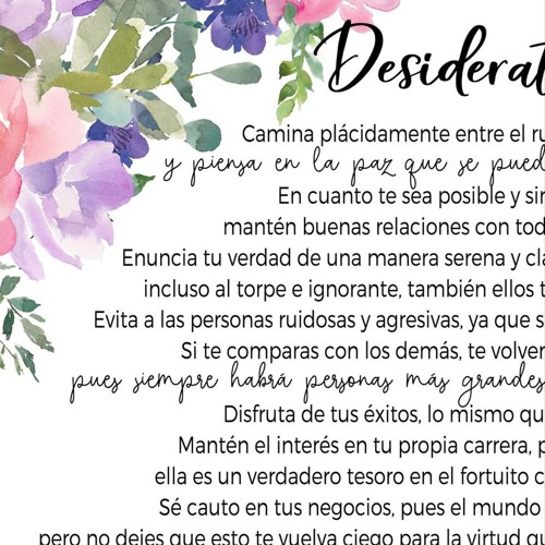 Desiderata, un canto para ser feliz