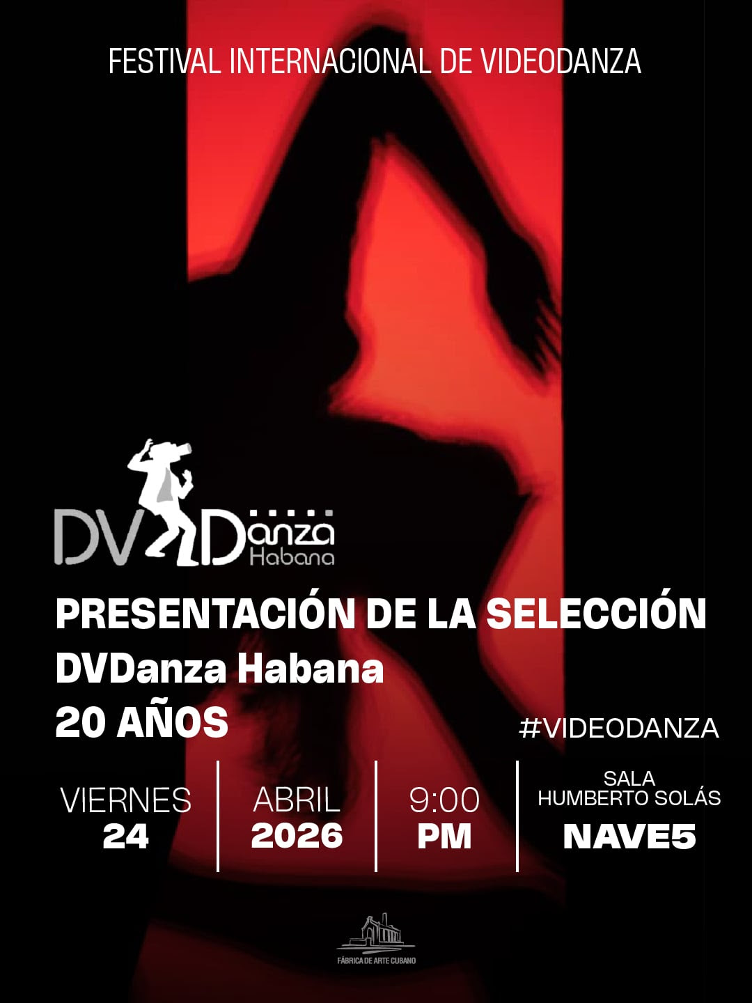 Festival de Videodanza celebrará sus 20 años en Fábrica de Arte Cubano