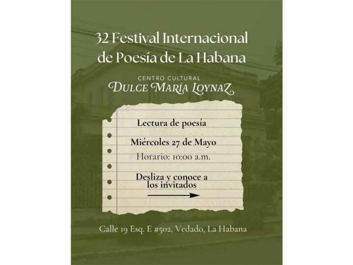 Acogerá Centro Cultural Dulce María Loynaz primera lectura del Festival de Poesía