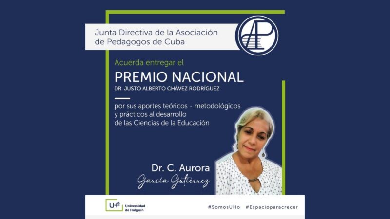 Otorgan a pedagoga cubana Aurora García Premio Nacional Justo Chávez 2025
