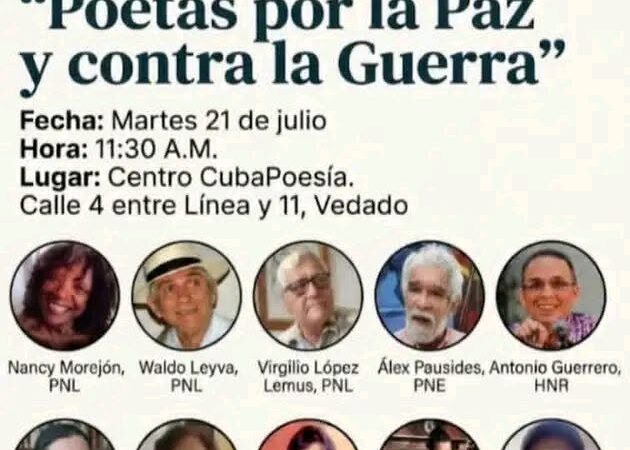 Acción poética este martes desde Cuba por la paz mundial