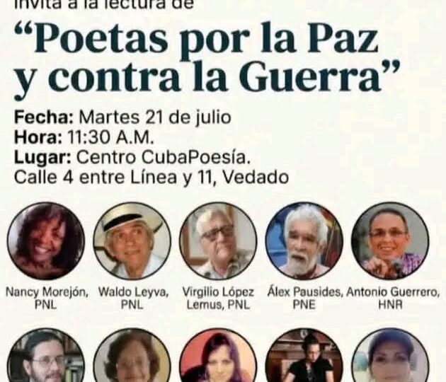 Acción poética este martes desde Cuba por la paz mundial