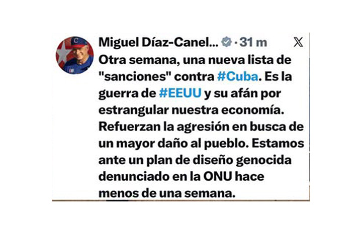 Cuba denuncia nuevas sanciones de EE.UU.