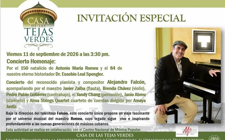 Alejandro Falcón celebra a Antonio María Romeu en la Casa de las Tejas Verdes