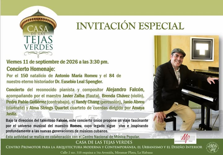Alejandro Falcón celebra a Antonio María Romeu en la Casa de las Tejas Verdes