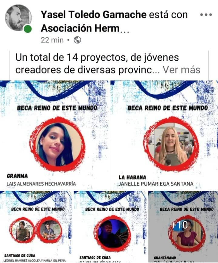 Nuevos proyectos de jóvenes se benefician con beca El reino de este mundo