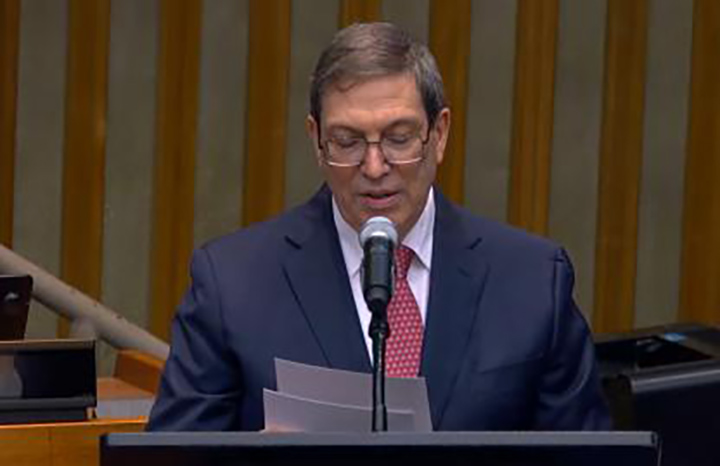 Denuncia Canciller cubano en la ONU bloqueo de EE. UU.