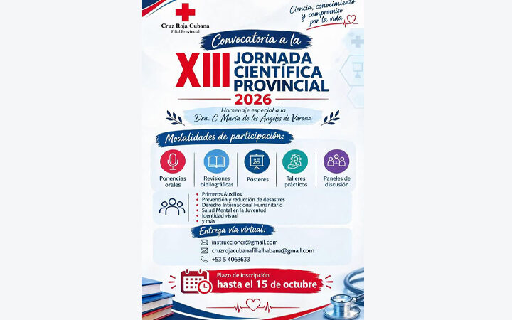 Convoca Cruz Roja Cubana a Jornada Científica en La Habana