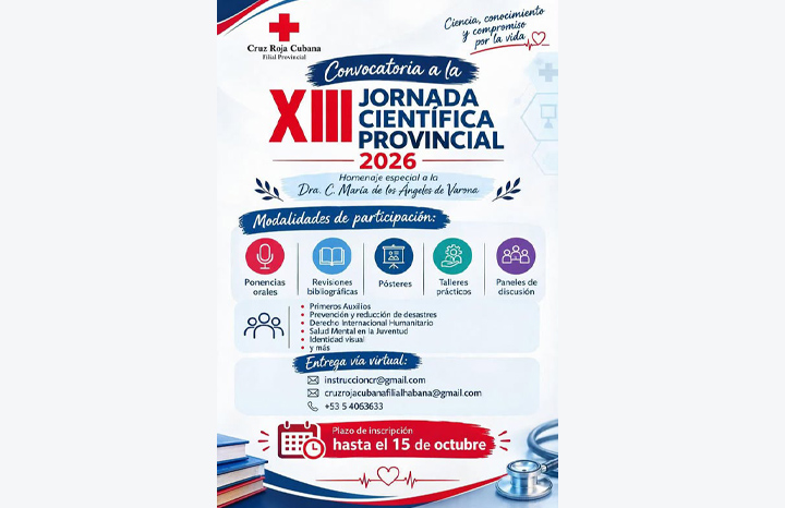Convoca Cruz Roja Cubana a Jornada Científica en La Habana