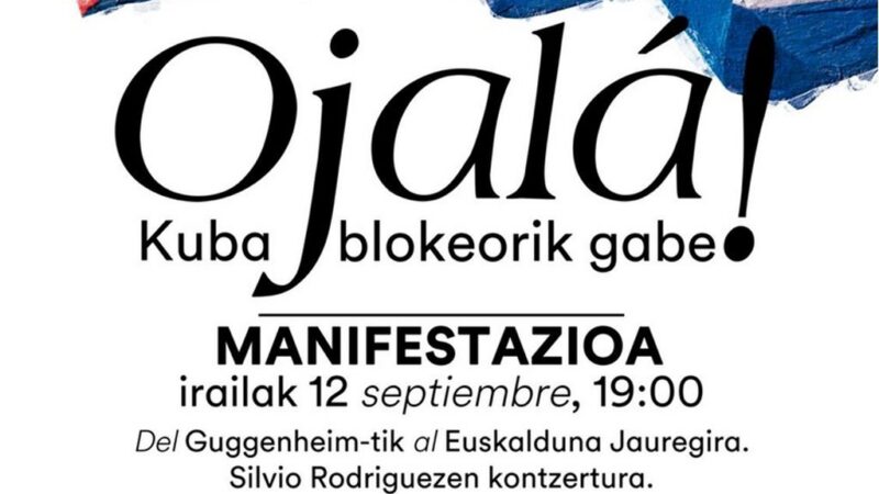 Solidaridad con Cuba y Silvio Rodríguez el sábado próximo en Bilbao