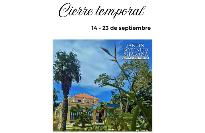 Anuncian cierre parcial de la Quinta de los Molinos por labores de mantenimiento