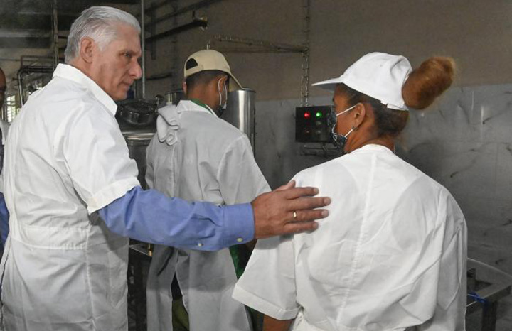 Recorrió Díaz-Canel Planta Potabilizadora Norte-Habana