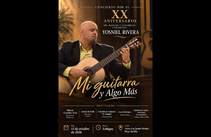 Guitarrista concertista Yosniel Rivera celebrará sus veinte años de carrera