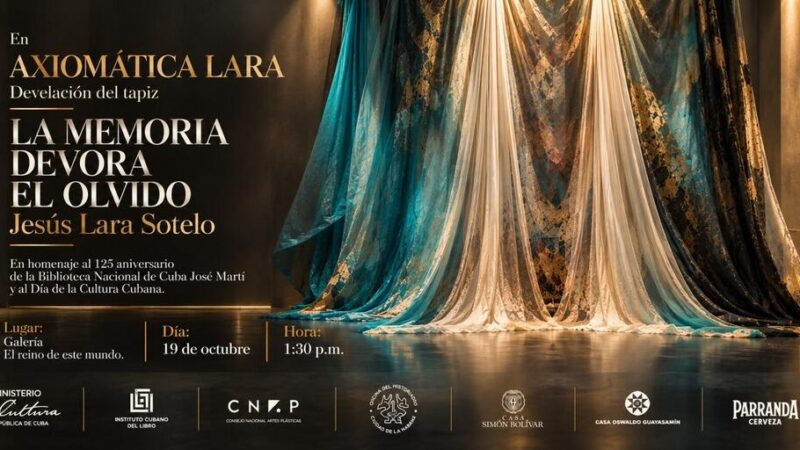Tapiz La memoria devora el olvido de Lara Sotelo enriquece su muestra en La Habana