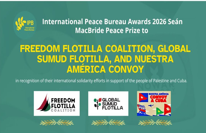 Recibe Convoy Nuestra América el Premio de la Paz Seán MacBride 2026